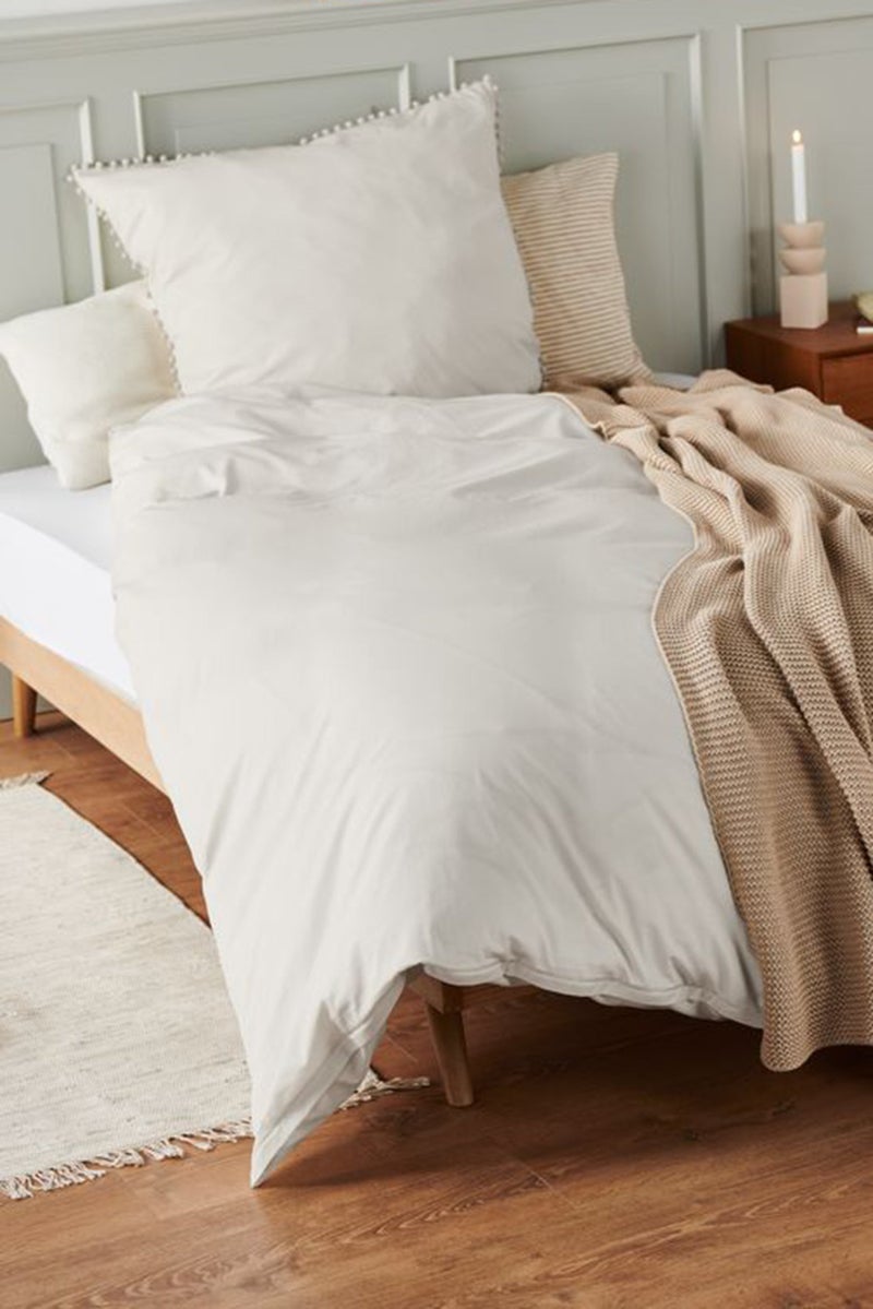Tchibo Single Plain Duvet Set 135 x 200 cm, Cream - Image 1